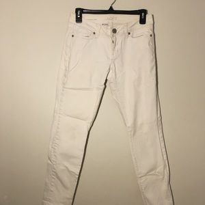 White crop skinny jeans